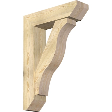 Ekena Millwork Funston Slat Rough Sawn Bracket w/ Offset Brace, Douglas Fir, 8"W x 30"D x 42"H BKT0806X30X42FST06RDF